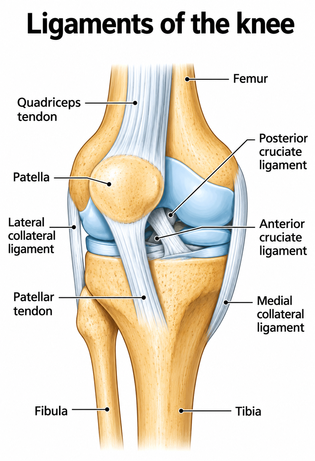 Knee Ligaments Anatomical Infographic