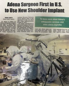 Dr. Brian Cohen performing shoulder implant surgery.