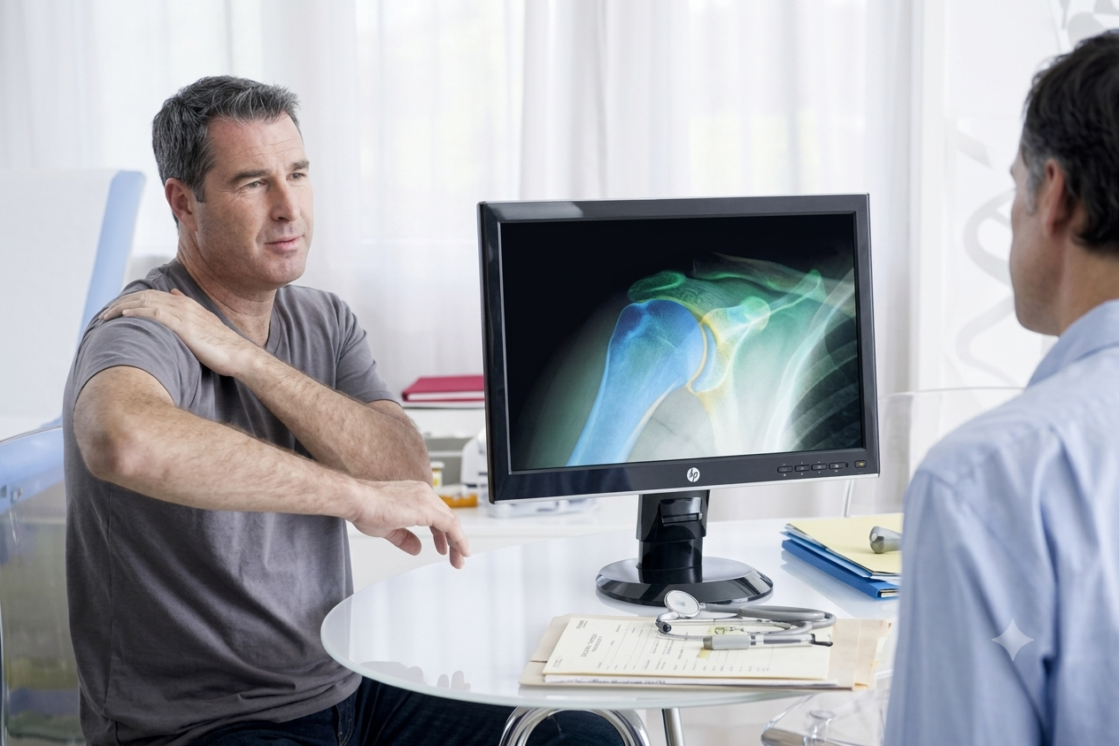 patient explaining pain